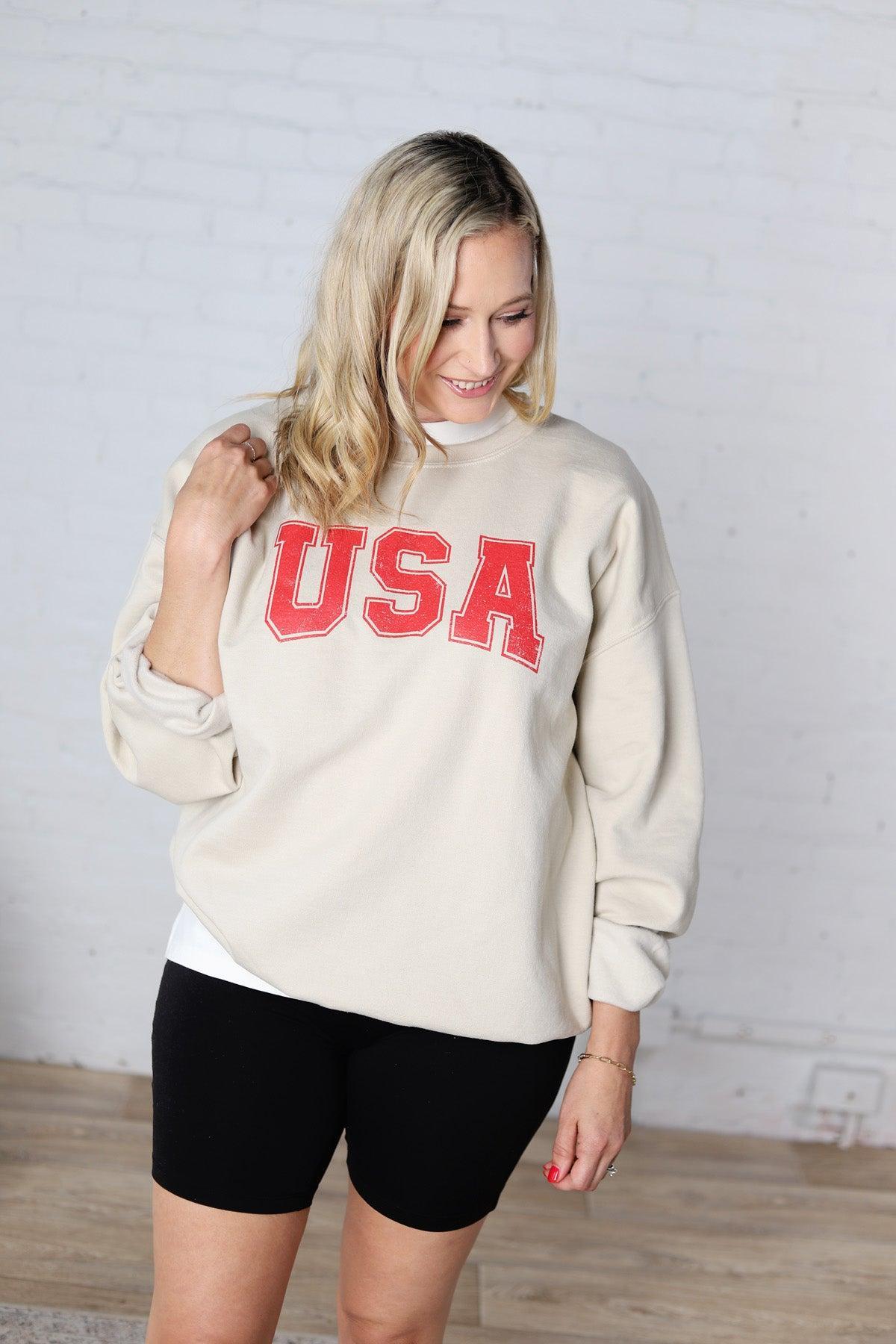 Brexley USA Graphic Sweatshirt - Sand