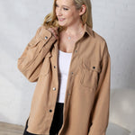 Bria Brushed Shacket - Camel