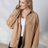 Bria Brushed Shacket - Camel