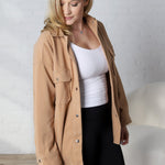 Bria Brushed Shacket - Camel