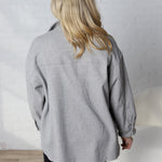 Bria Brushed Shacket - Lt. Grey