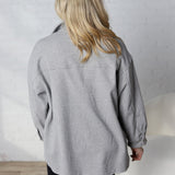 Bria Brushed Shacket - Lt. Grey