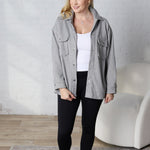 Bria Brushed Shacket - Lt. Grey