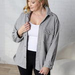 Bria Brushed Shacket - Lt. Grey