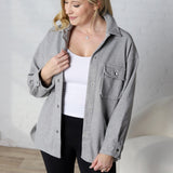 Bria Brushed Shacket - Lt. Grey