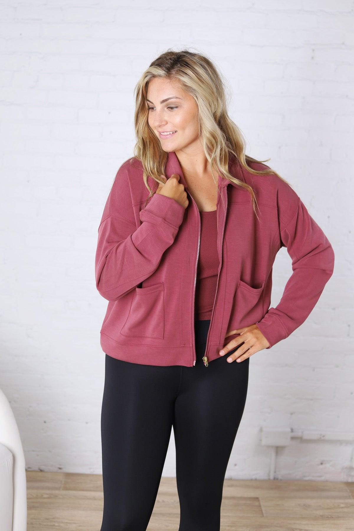 Bria Sip Up Jacket - Rosewood