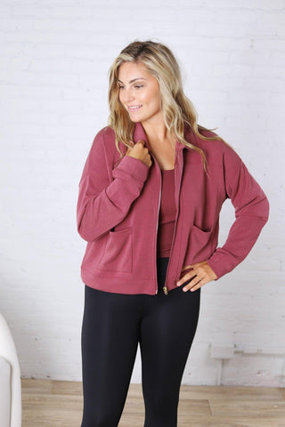 Bria Sip Up Jacket - Rosewood