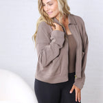 Bria Zip Up Jacket - Truffle