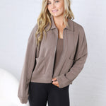 Bria Zip Up Jacket - Truffle