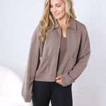 Bria Zip Up Jacket - Truffle
