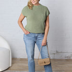 Briar Mock Neck Sweater - Light Olive