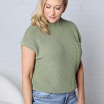 Briar Mock Neck Sweater - Light Olive