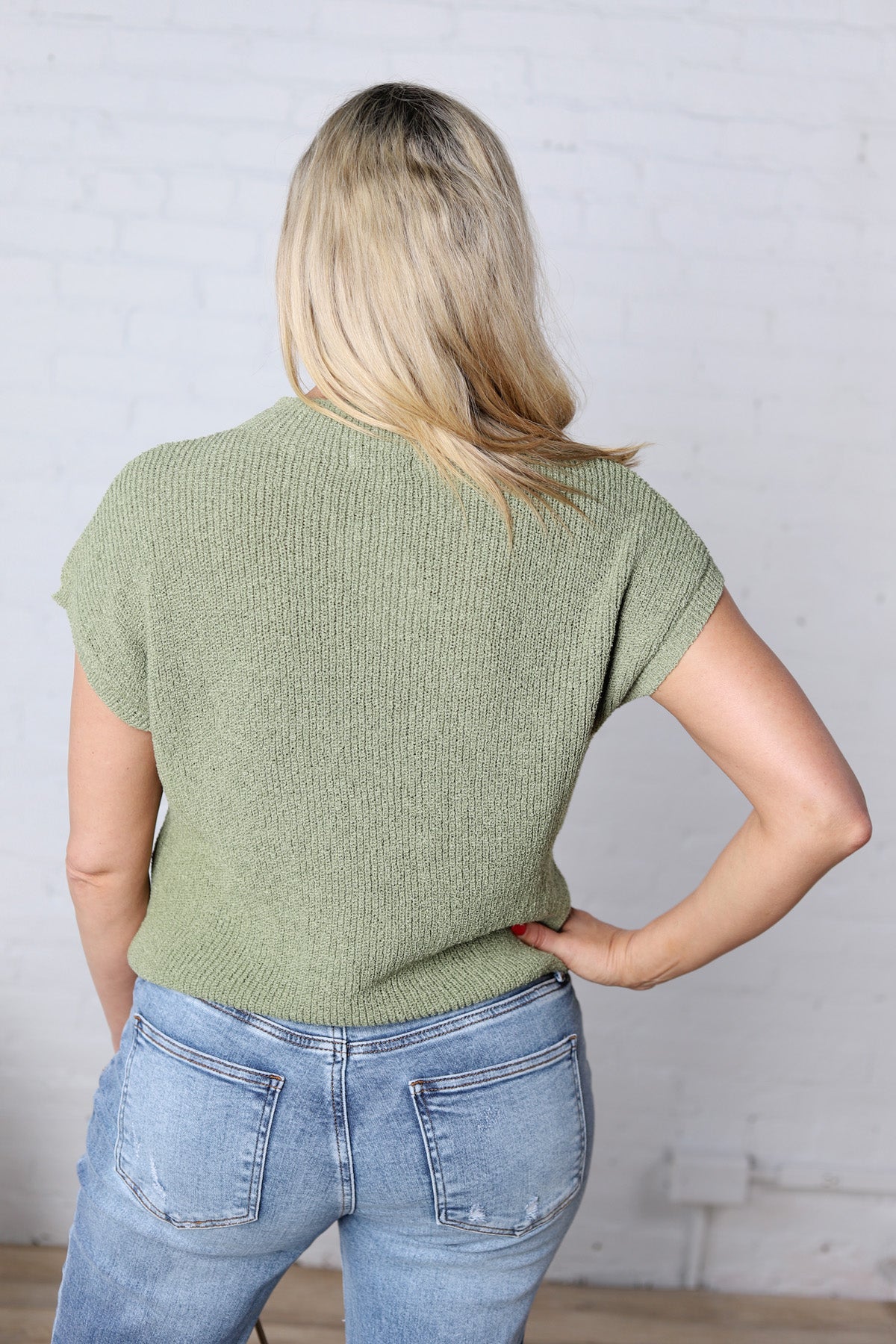 Briar Mock Neck Sweater - Light Olive