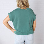 Briar Ribbed Cap Sleeve Top - Hunter Green