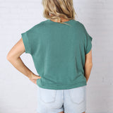 Briar Ribbed Cap Sleeve Top - Hunter Green