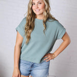 Briar Ribbed Cap Sleeve Top - Jade