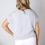 Briar Ribbed Cap Sleeve Top - Lt Grey