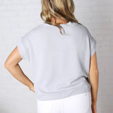 Briar Ribbed Cap Sleeve Top - Lt Grey