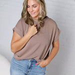 Briar Ribbed Cap Sleeve Top - Mocha