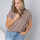 Briar Ribbed Cap Sleeve Top - Mocha