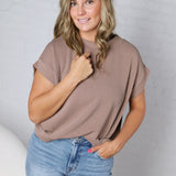 Briar Ribbed Cap Sleeve Top - Mocha