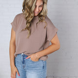 Briar Ribbed Cap Sleeve Top - Mocha