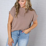Briar Ribbed Cap Sleeve Top - Mocha
