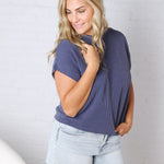 Briar Ribbed Cap Sleeve Top - Navy