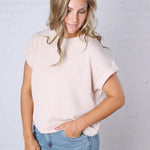 Briar Ribbed Cap Sleeve Top - Sand Beige