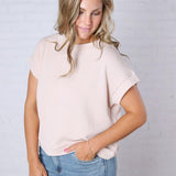 Briar Ribbed Cap Sleeve Top - Sand Beige