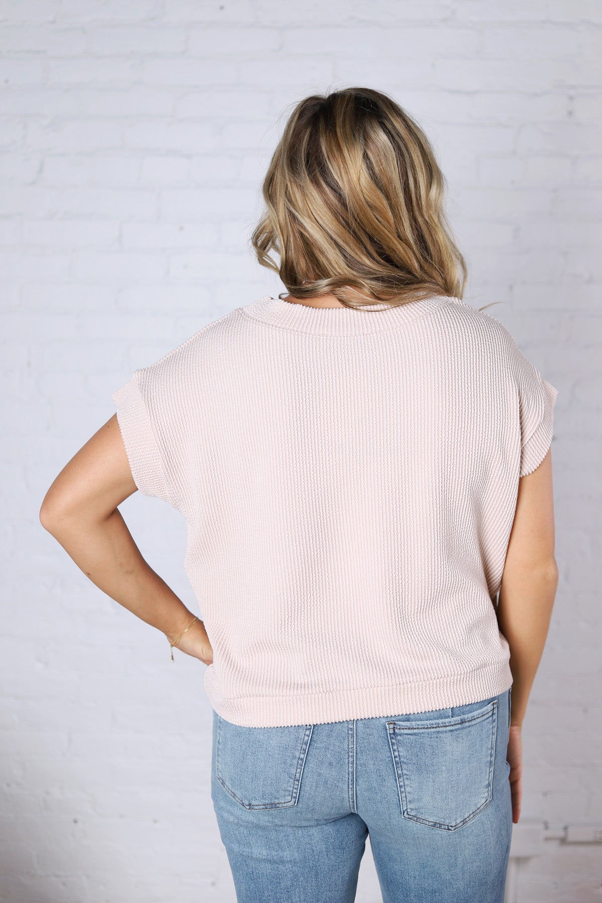 Briar Ribbed Cap Sleeve Top - Sand Beige