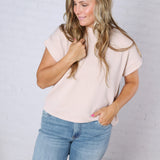 Briar Ribbed Cap Sleeve Top - Sand Beige