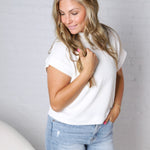 Briar Ribbed Cap Sleeve Top - White