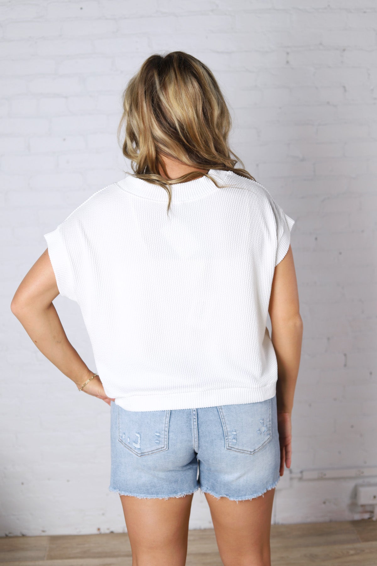 Briar Ribbed Cap Sleeve Top - White