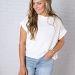 Briar Ribbed Cap Sleeve Top - White