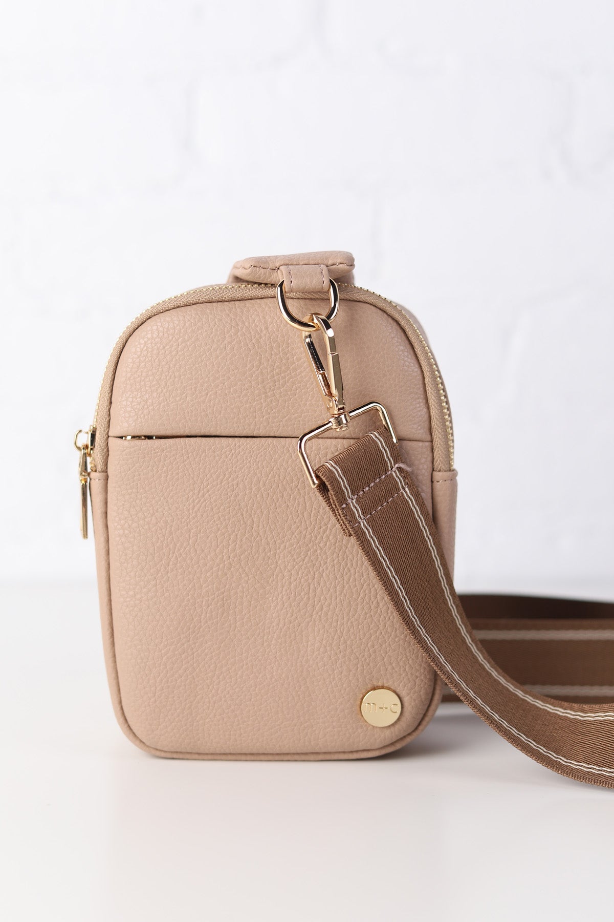 Bridget Sling Crossbody Belt Bag - Taupe