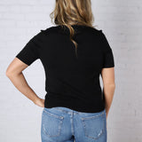 Brielle Crew Neck Cardigan - Black