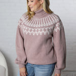 Brielle Fair Isle Turtleneck Sweater - Cashmere