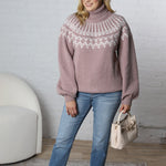 Brielle Fair Isle Turtleneck Sweater - Cashmere - FINAL SALE