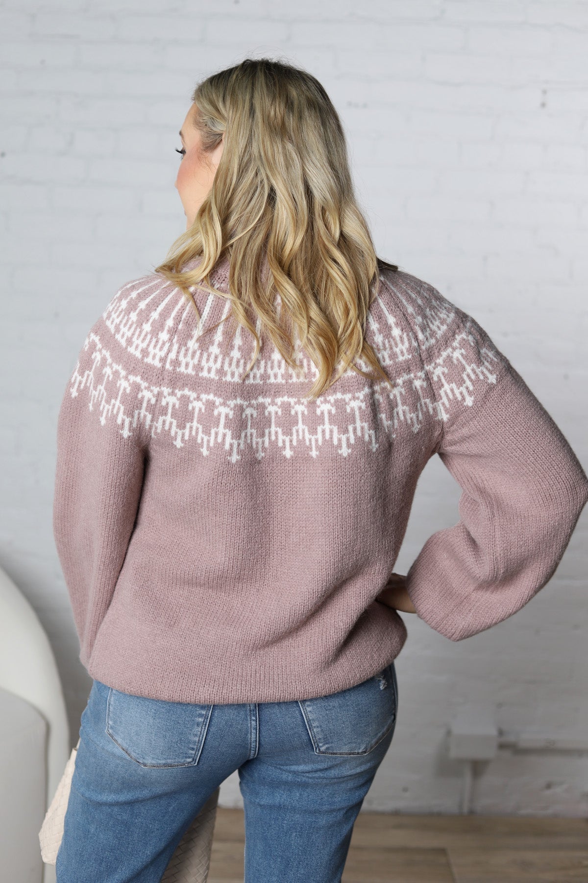 Brielle Fair Isle Turtleneck Sweater - Cashmere - FINAL SALE