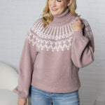 Brielle Fair Isle Turtleneck Sweater - Cashmere - FINAL SALE