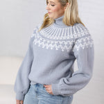 Brielle Fair Isle Turtleneck Sweater - Morning Fog