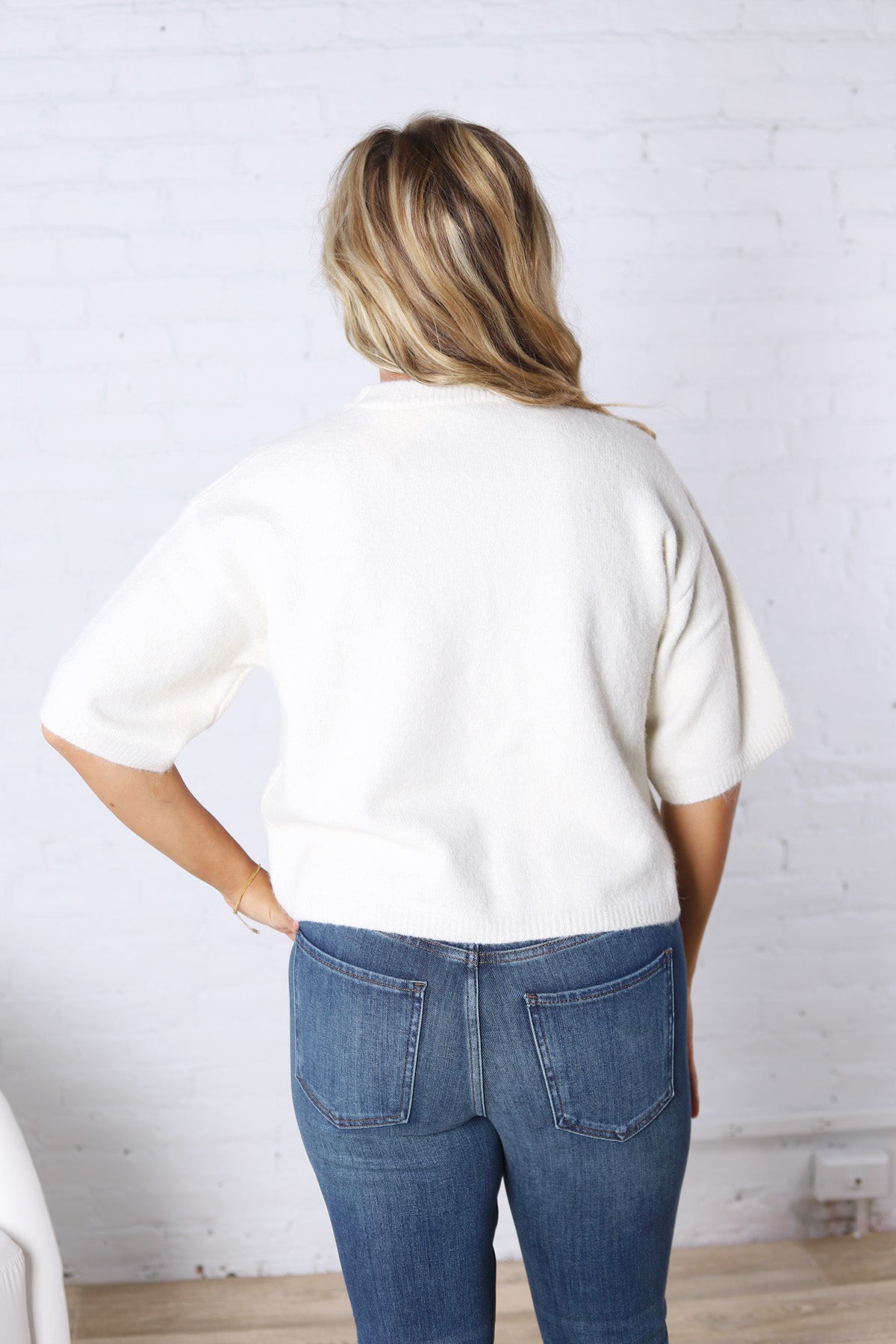 Brielle Sweater Sleeve Top - Ivory
