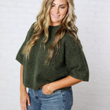 Brielle Sweater Sleeve Top - Olive