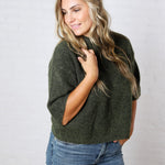 Brielle Sweater Sleeve Top - Olive