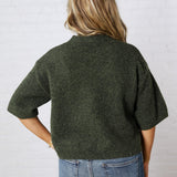 Brielle Sweater Sleeve Top - Olive