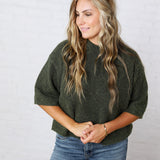 Brielle Sweater Sleeve Top - Olive