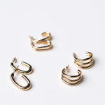 Briette Geo Couble Row Hoop Set