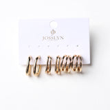 Briette Geo Couble Row Hoop Set