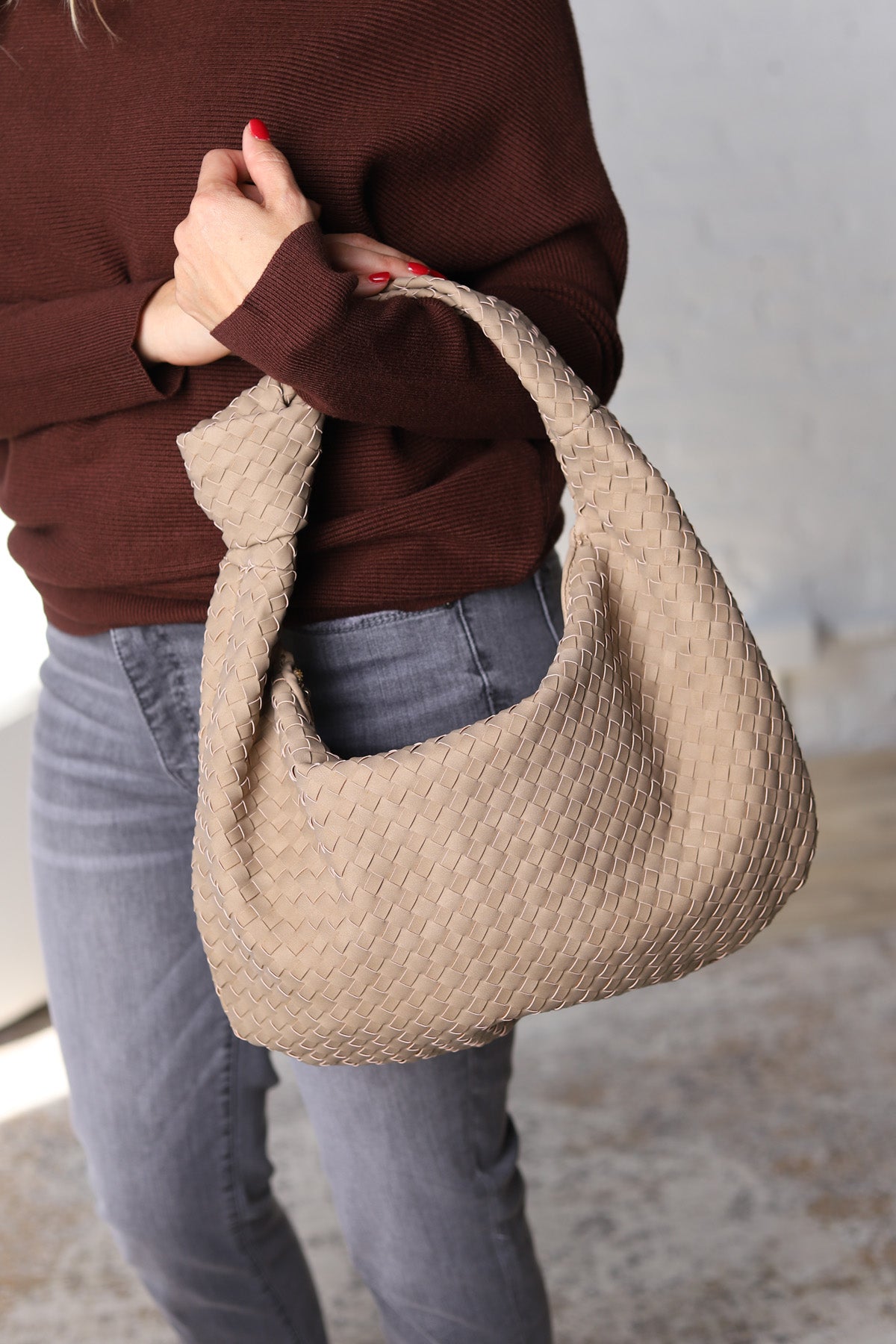 Brigitte Recycled Vegan Shoulder Bag - Mushroom